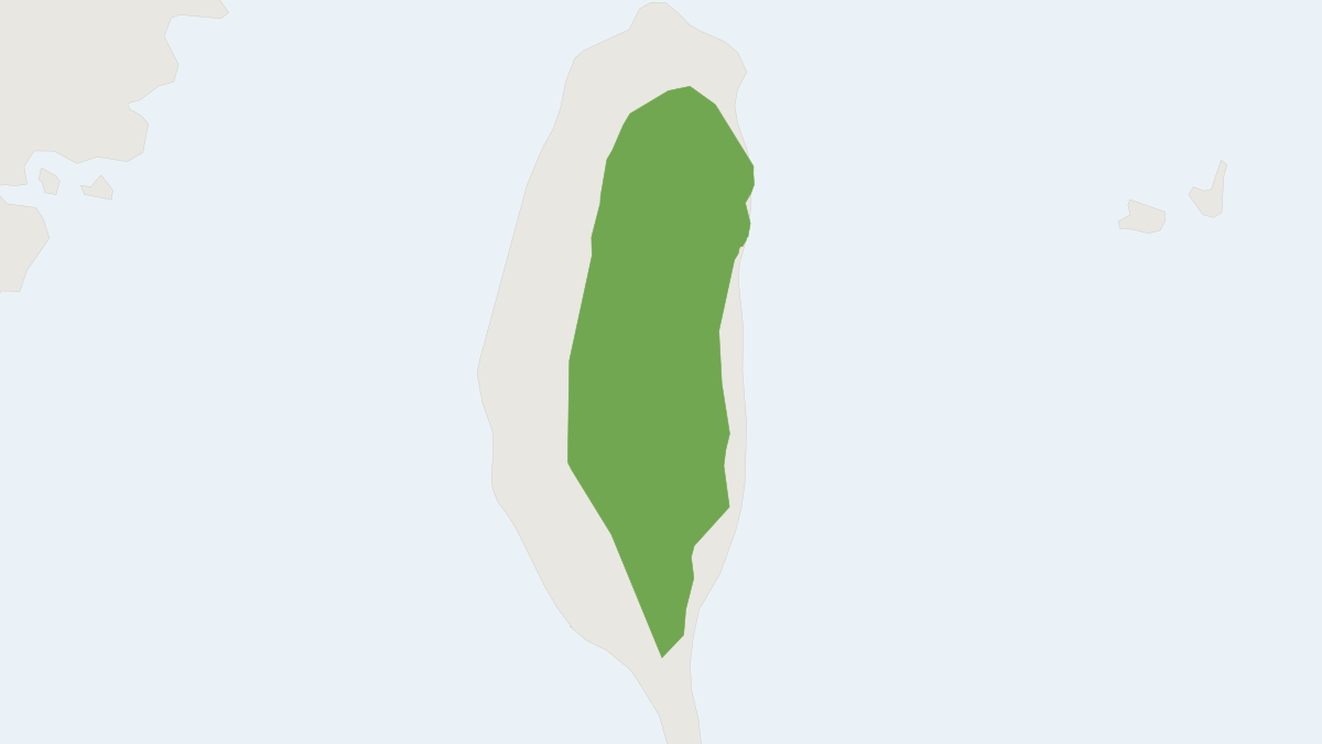 Range map of the Taiwan long-toed myotis (Myotis secundus)