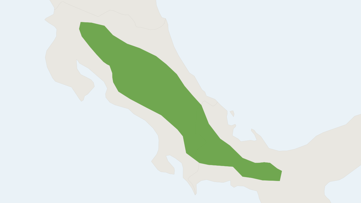 Range map of the Talamancan Yellow-shouldered Bat (Sturnira mordax)