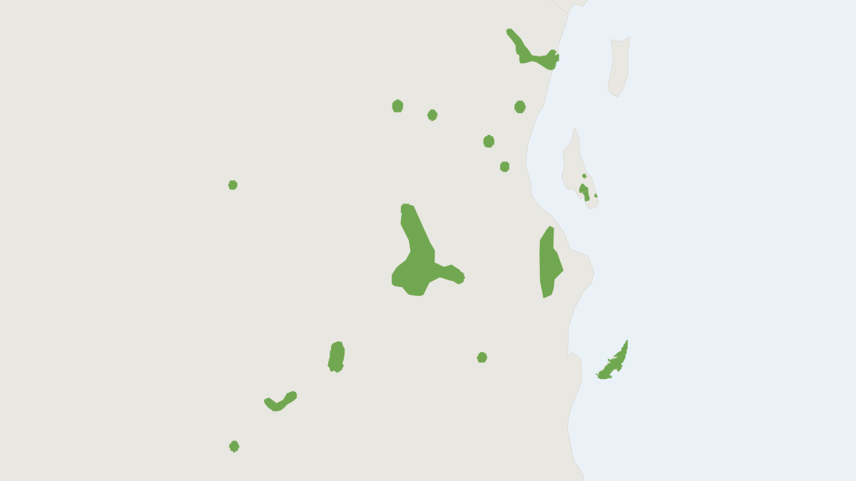 Range map of the Tanzania Coast Dwarf Galago (Paragalago zanzibaricus)