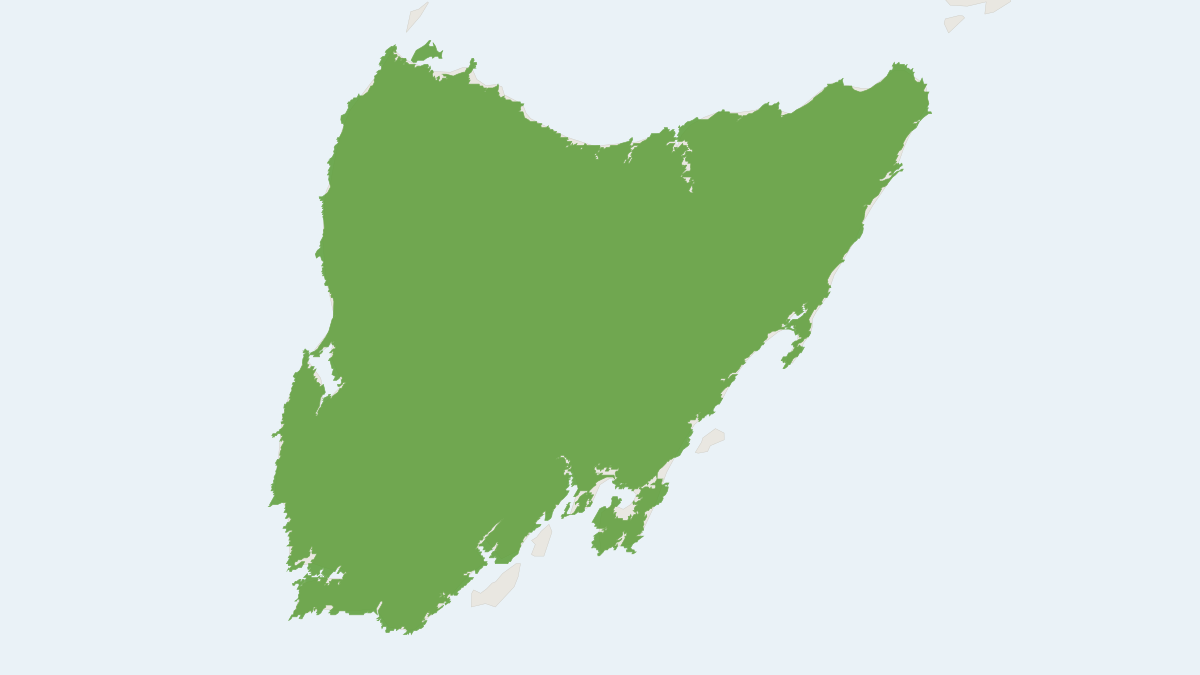 Range map of the Tasmanian Devil (Sarcophilus harrisii) covering Australia