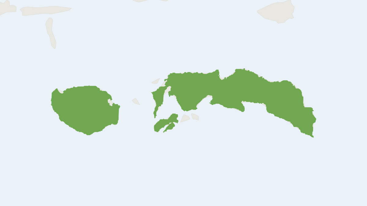 Range map of the Temminck's Flying Fox (Pteropus temminckii)
