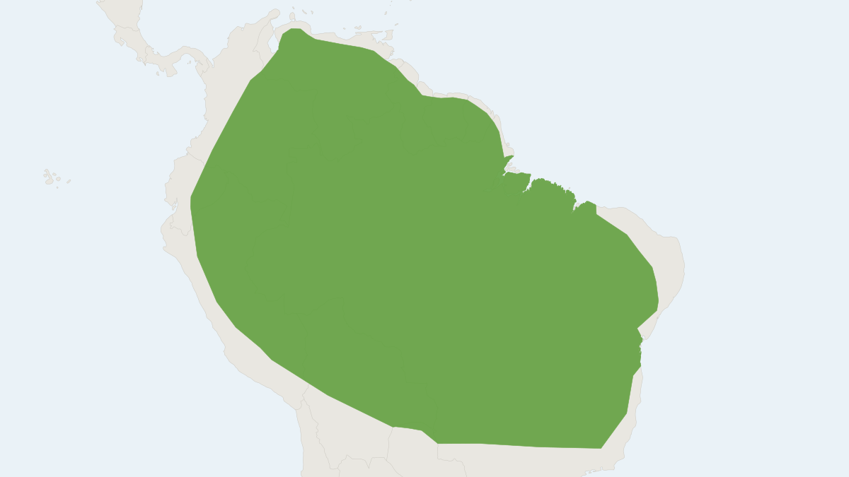 Range map of the Tent-making Bat (Uroderma bilobatum)