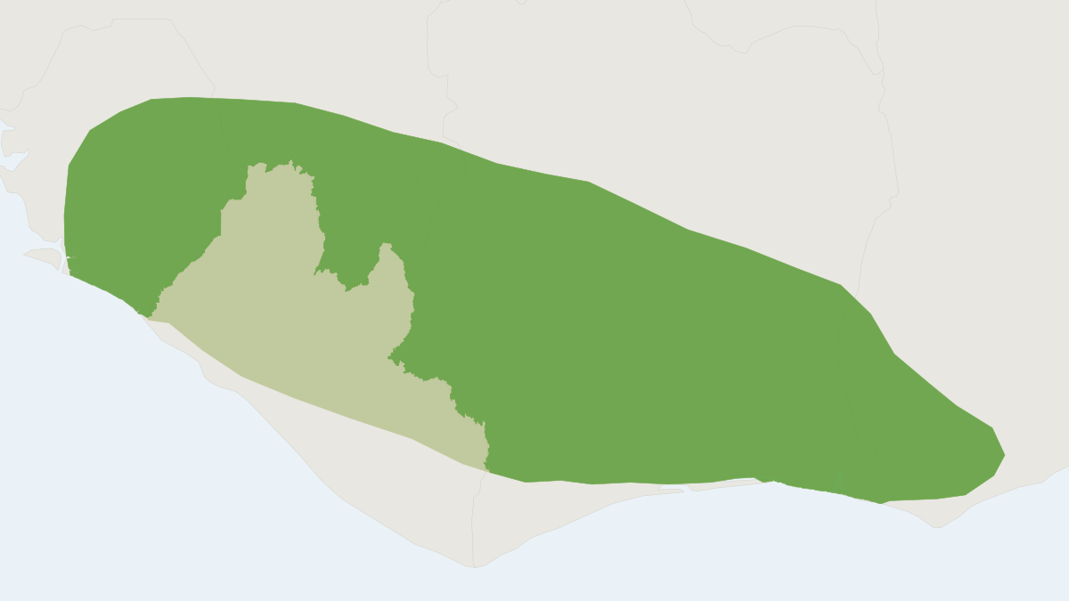 Range map of the Therese's Shrew (Crocidura theresae)