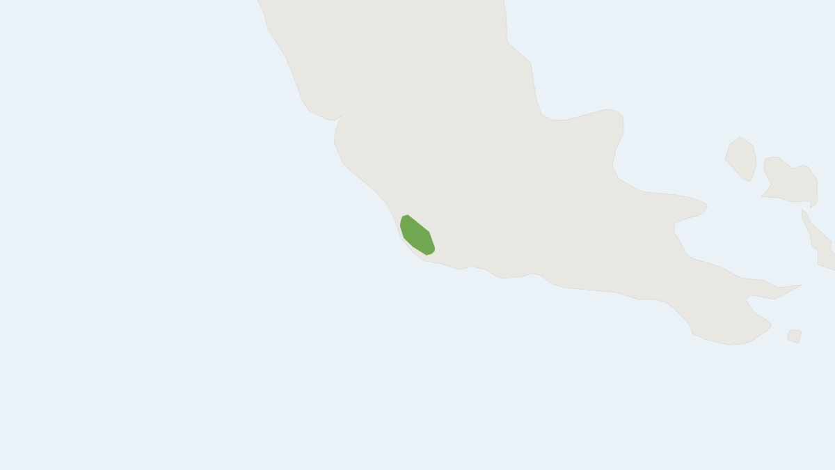 Range map of the Thomas's Big-eared Bat (Pharotis imogene)
