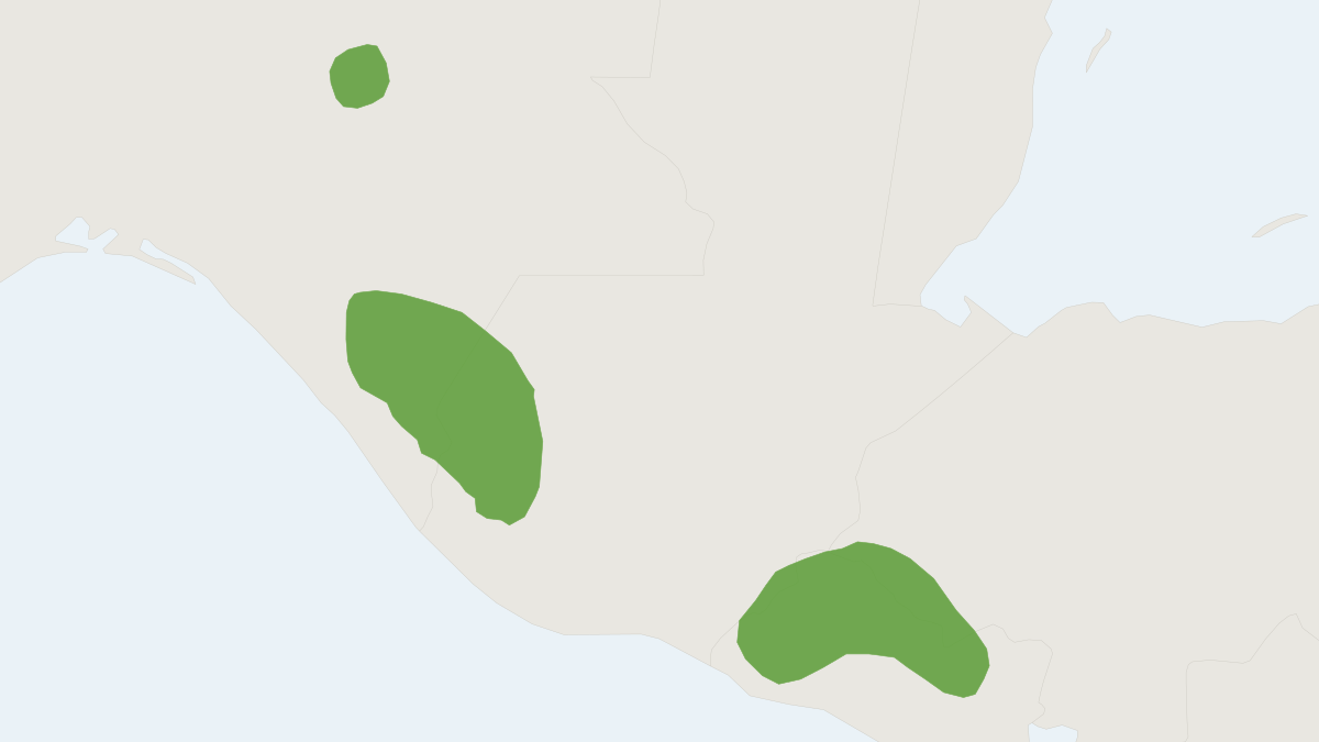 Range map of the Thomas's Water Mouse (Rheomys thomasi)