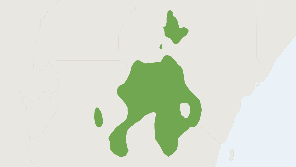 Range map of the Thomson's Gazelle (Eudorcas thomsonii) covering Kenya and Tanzania