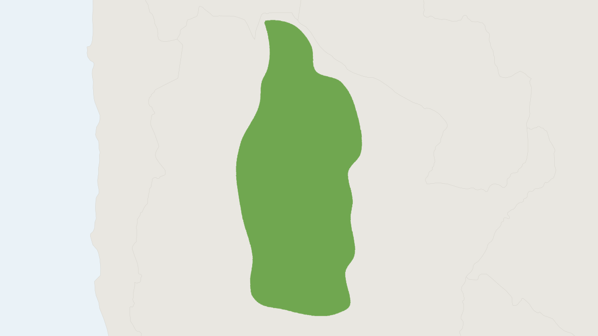 Range map of the Thylamys pulchellus (Thylamys pulchellus)