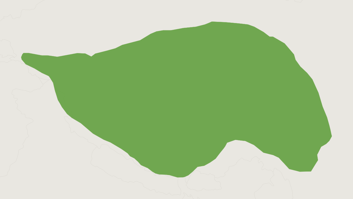 Range map of the Tibetan Gazelle (Procapra picticaudata)