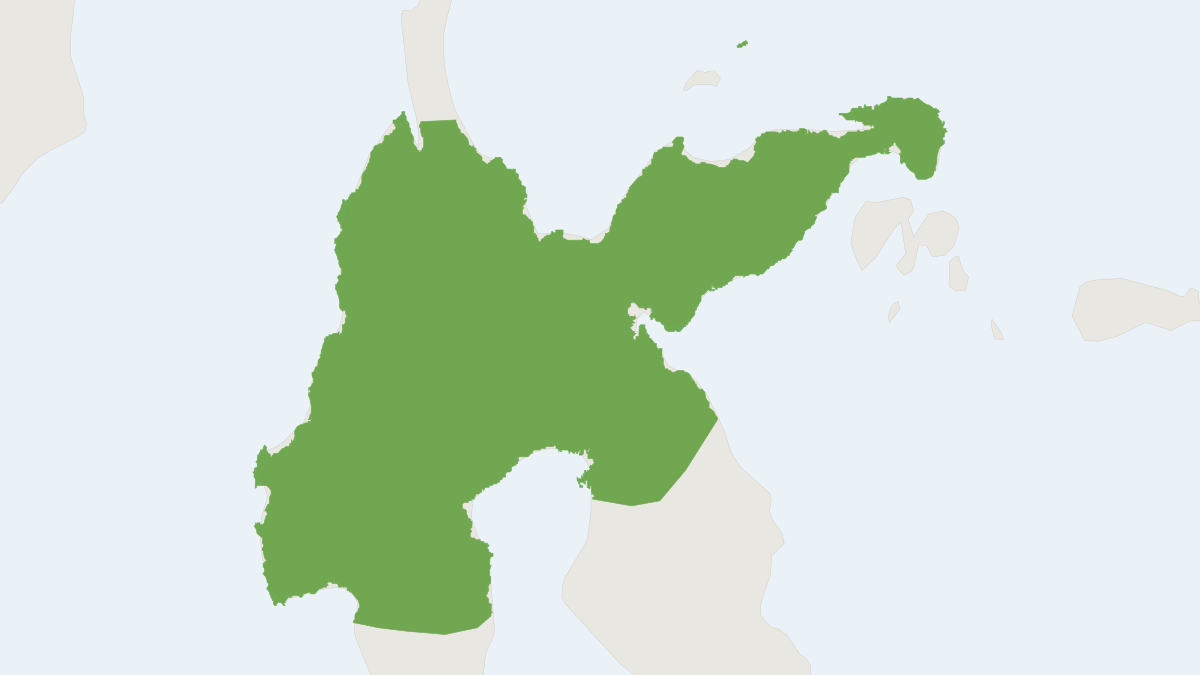 Range map of the Tonkean Macaque (Macaca tonkeana)
