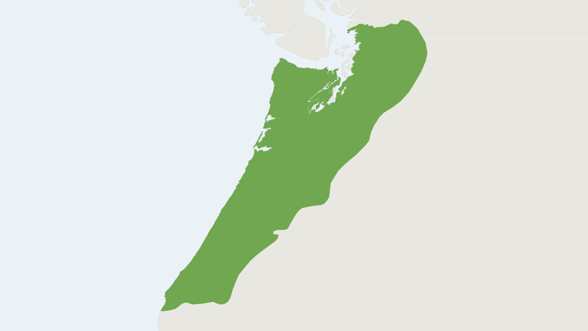 Range map of the Townsend's Chipmunk (Neotamias townsendii)