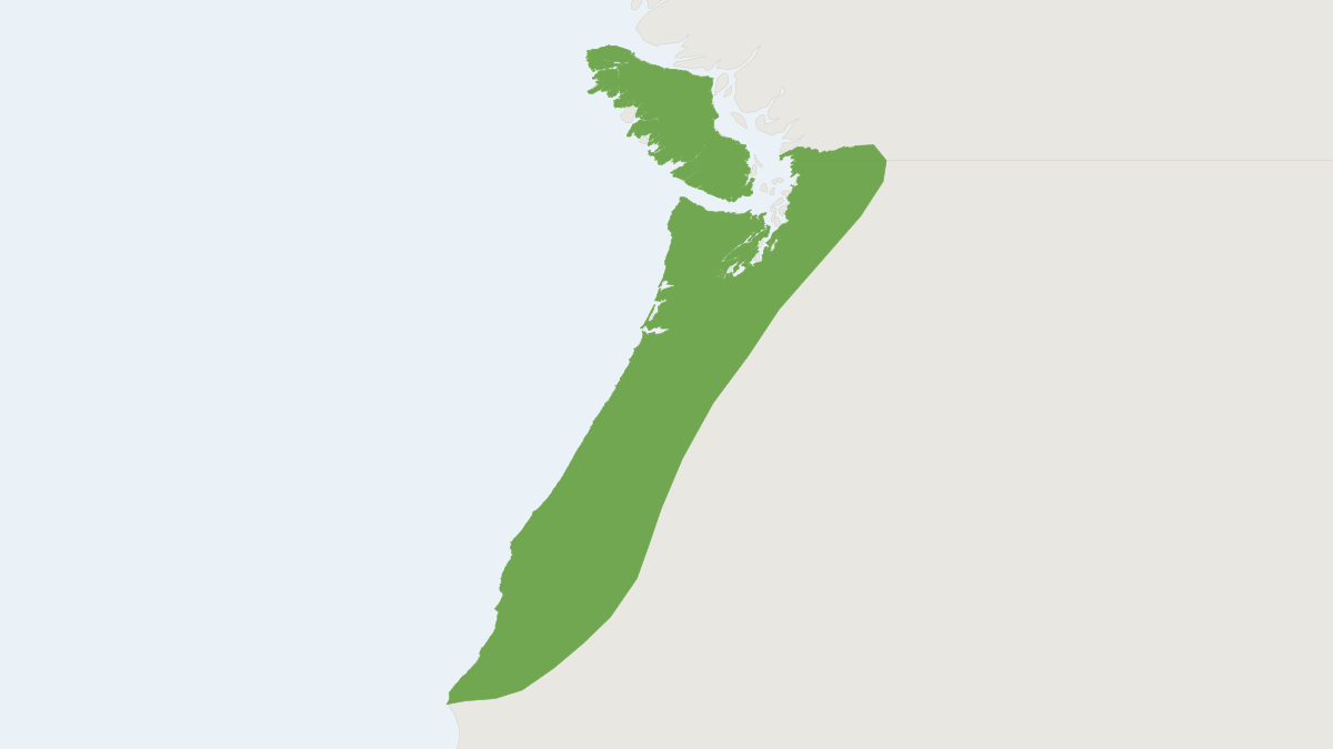 Range map of the Townsend's Vole (Microtus townsendii)
