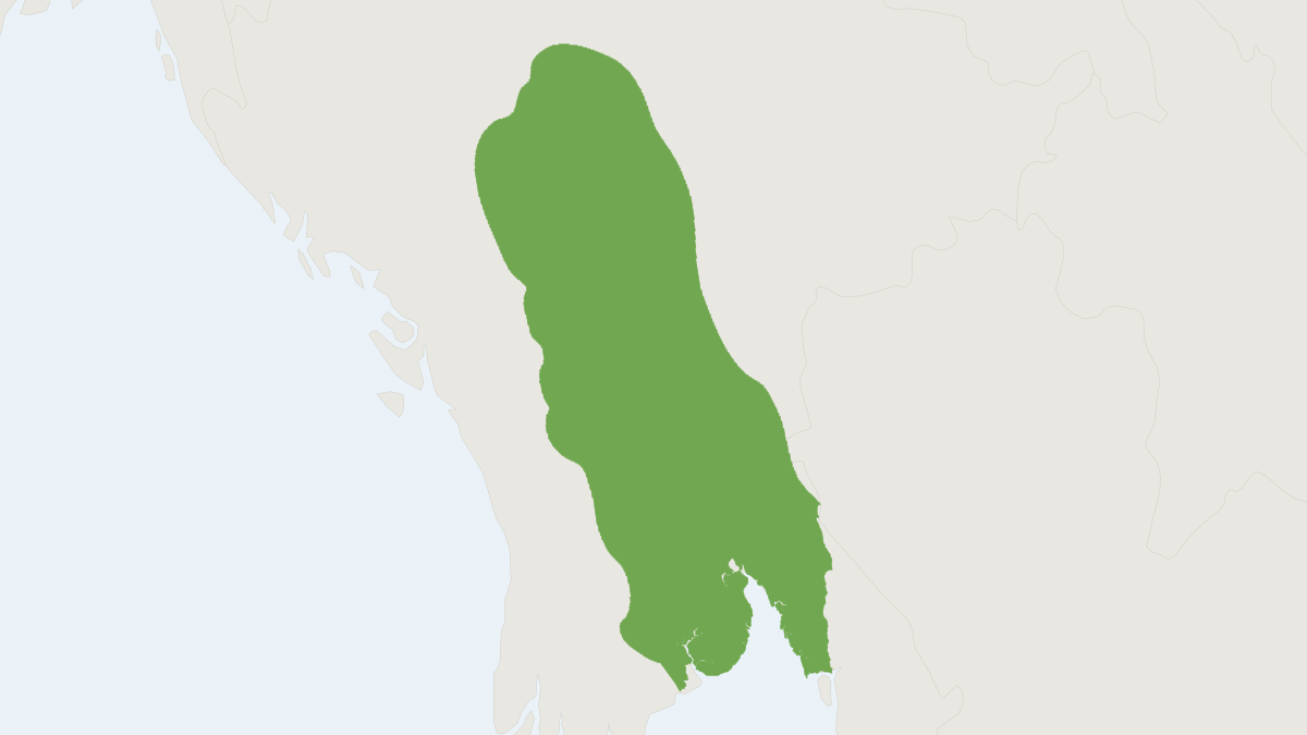 Range map of the Trachypithecus popa (Trachypithecus popa)
