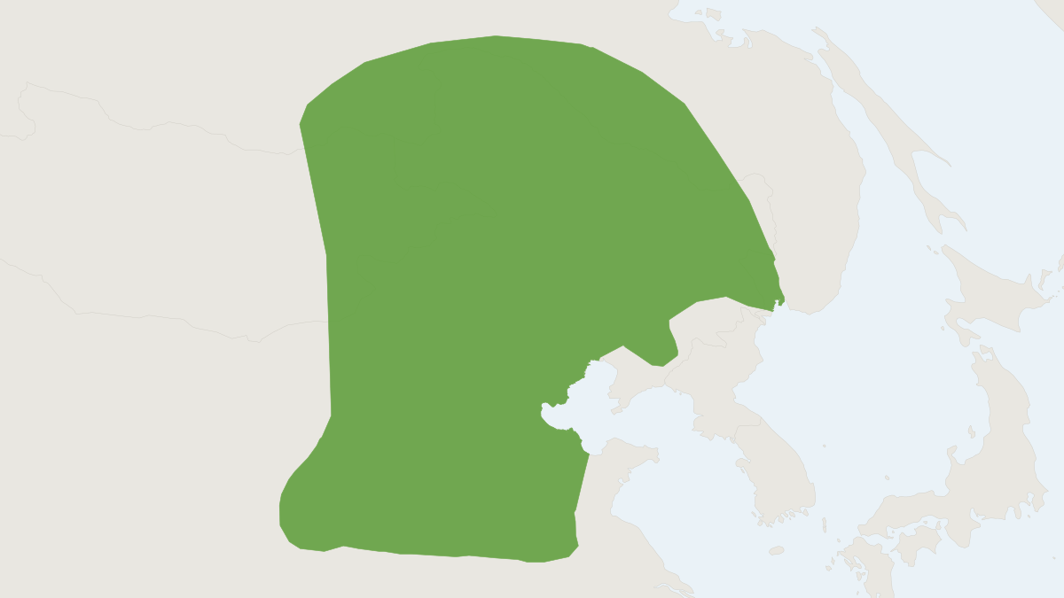 Range map of the Transbaikal Zokor (Myospalax psilurus)