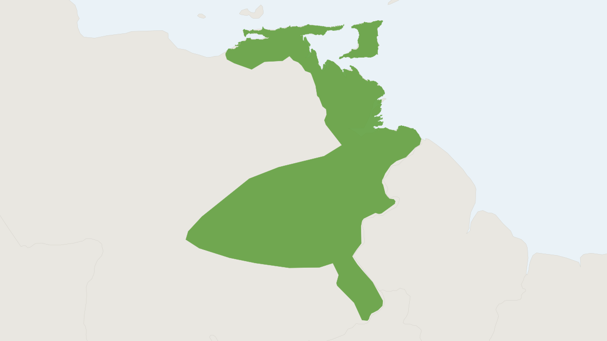 Range map of the Trinidad Water Rat (Nectomys palmipes)