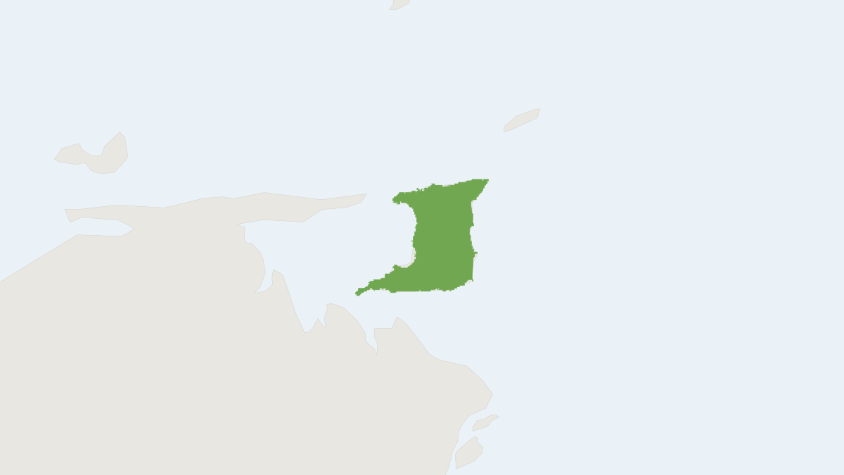 Range map of the Trinidad White-fronted Capuchin (Cebus trinitatis) covering Trinidad & Tobago and Venezuela