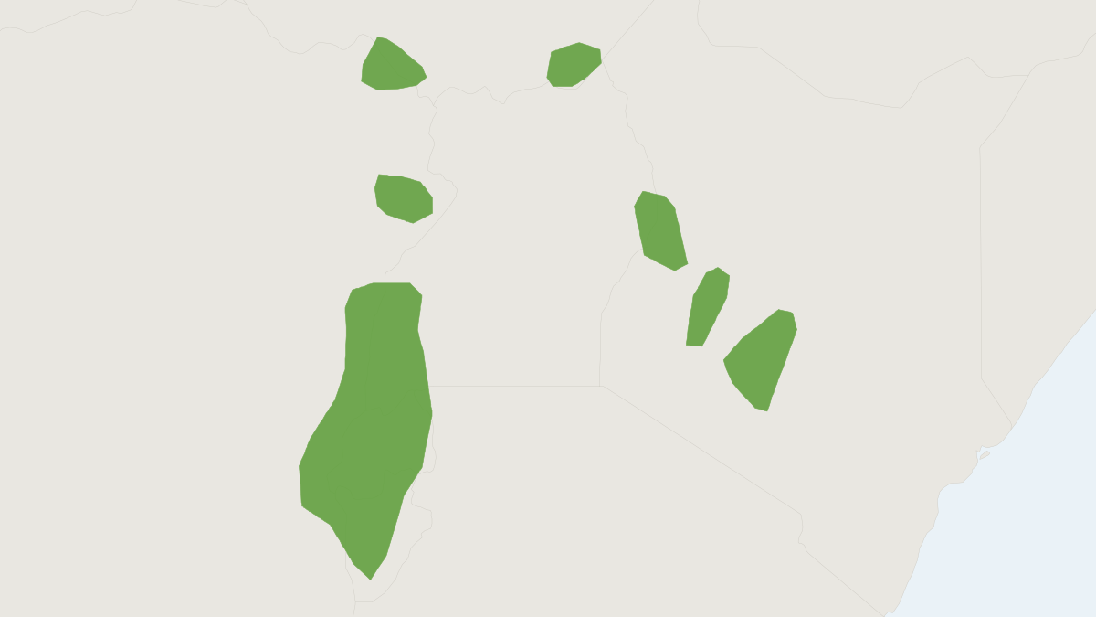 Range map of the Tropical Vlei Rat (Otomys tropicalis)