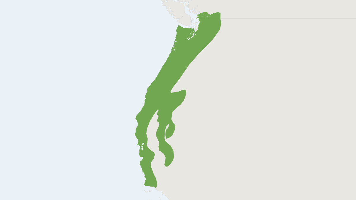 Range map of the Trowbridge's Shrew (Sorex trowbridgii)