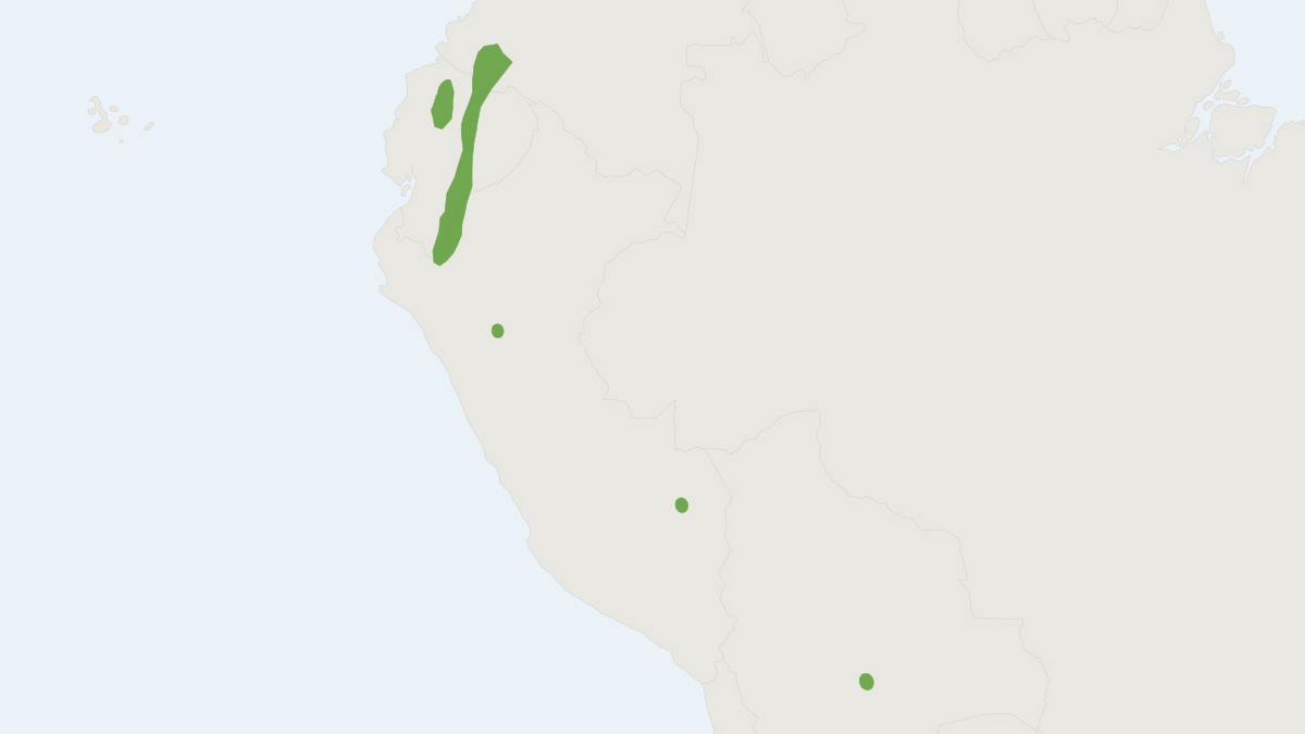 Range map of the Tube-lipped Tailless Bat (Anoura fistulata)