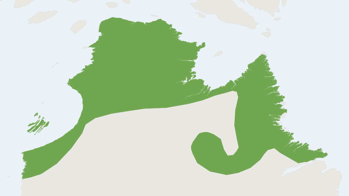 Range map of the Ungava Collared Lemming (Dicrostonyx hudsonius)