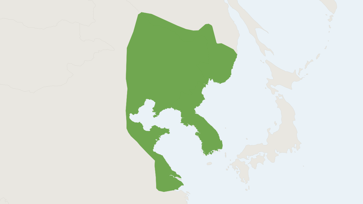 Range map of the Ussuri Shrew (Crocidura lasiura)