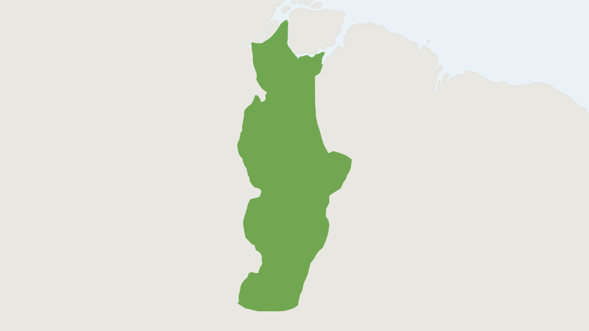 Range map of the Uta Hick’s Bearded Saki (Chiropotes utahickae)