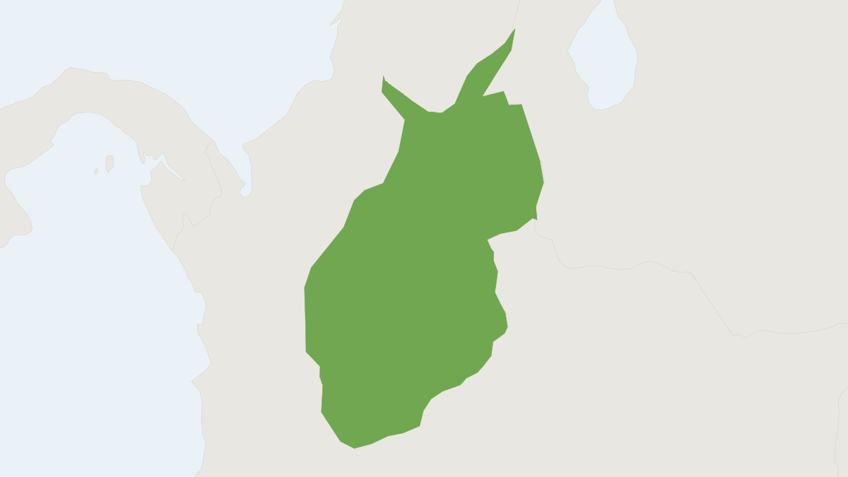Range map of the Varied White-fronted Capuchin (Cebus versicolor)