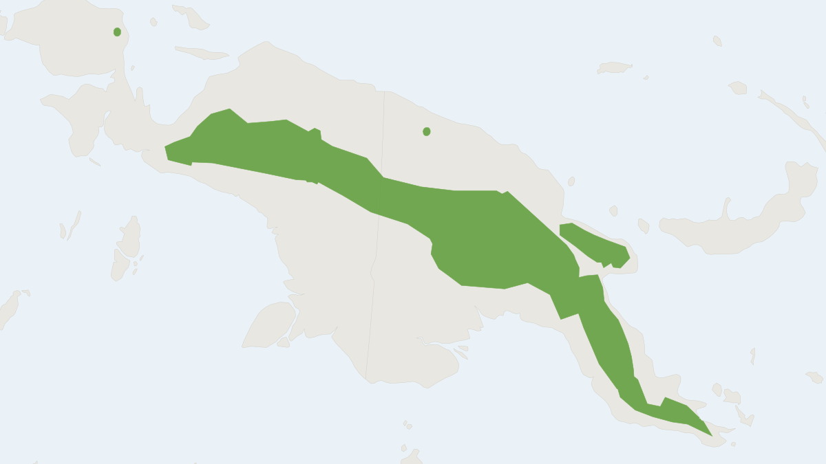 Range map of the Waterside Rat (Parahydromys asper)
