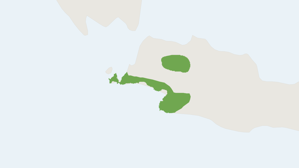 Range map of the West Javan Ebony Langur (Trachypithecus mauritius)