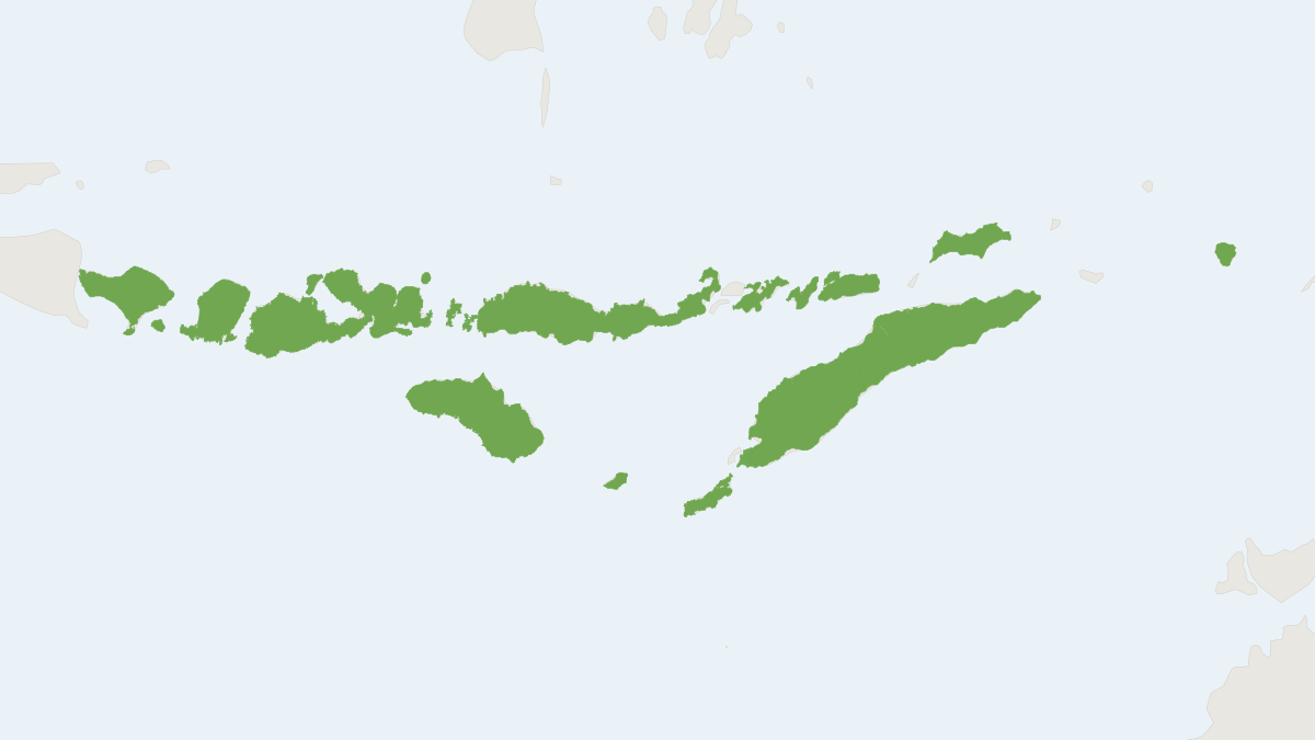 Range map of the Western Naked-backed Fruit Bat (Dobsonia peronii)