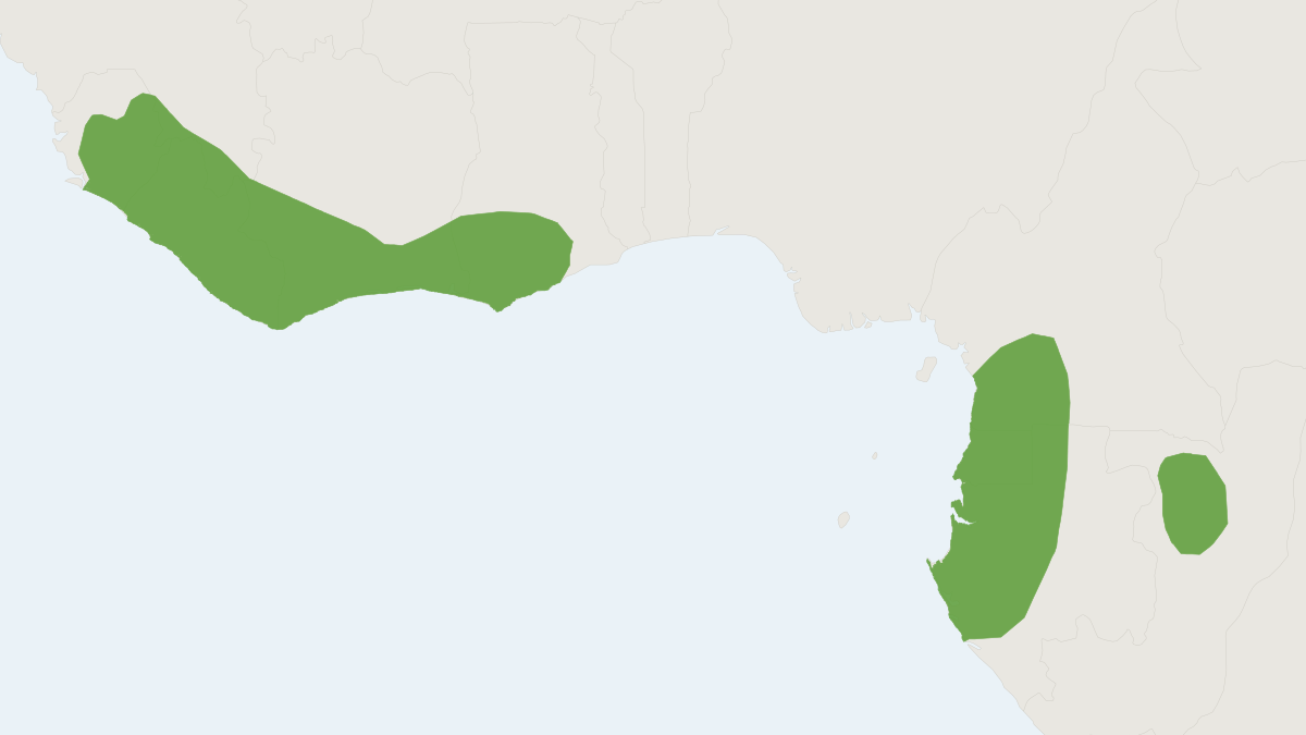 Range map of the Western Palm Squirrel (Epixerus ebii)