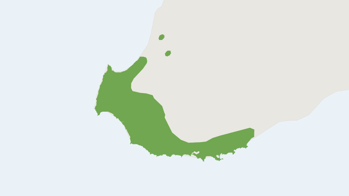 Range map of the Western Ringtail Possum (Pseudocheirus occidentalis)