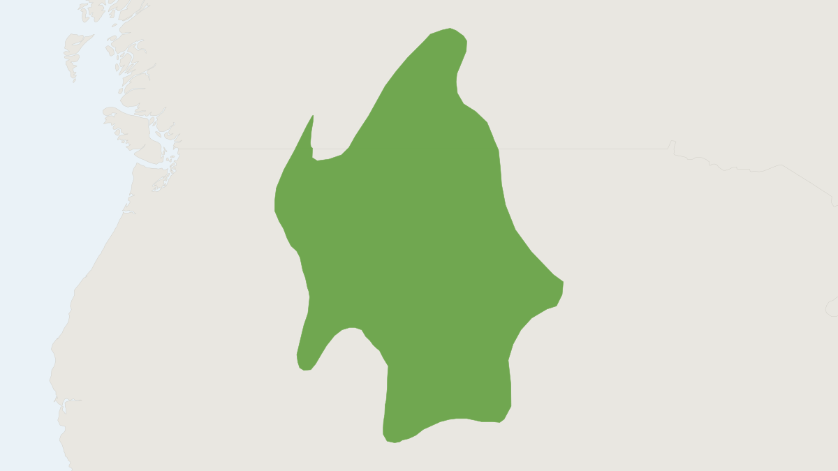 Range map of the Western Small-footed Myotis (Myotis ciliolabrum)