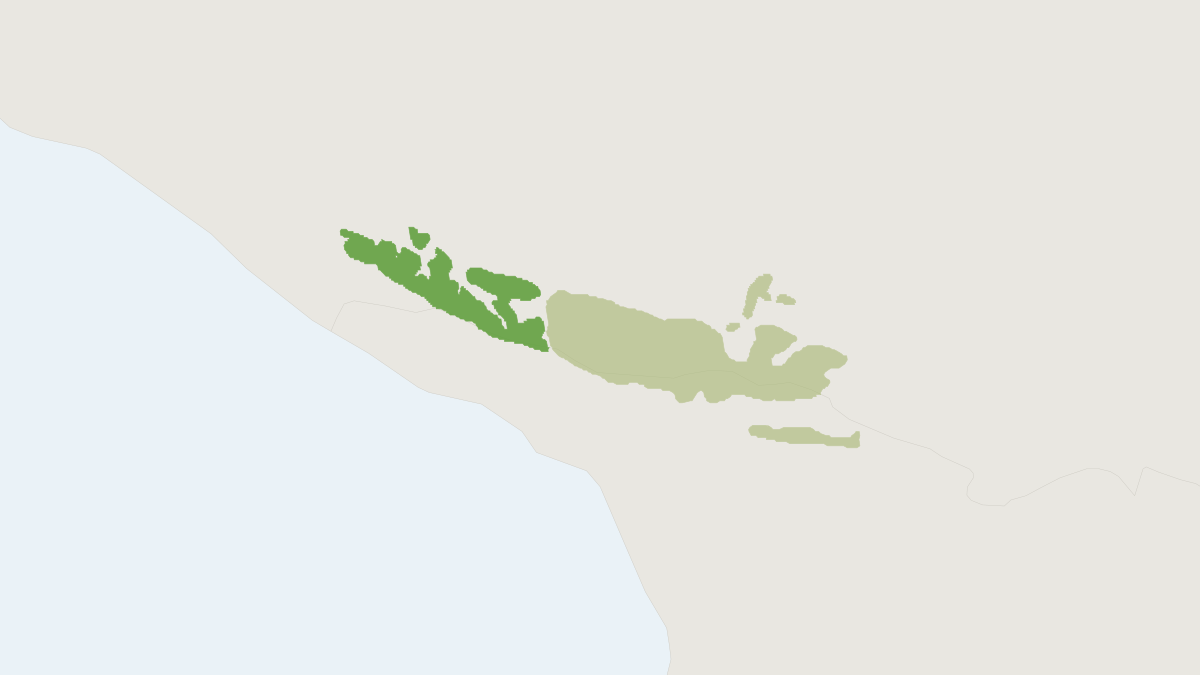 Range map of the Western Tur (Capra caucasica) covering Azerbaijan, Georgia and Russia