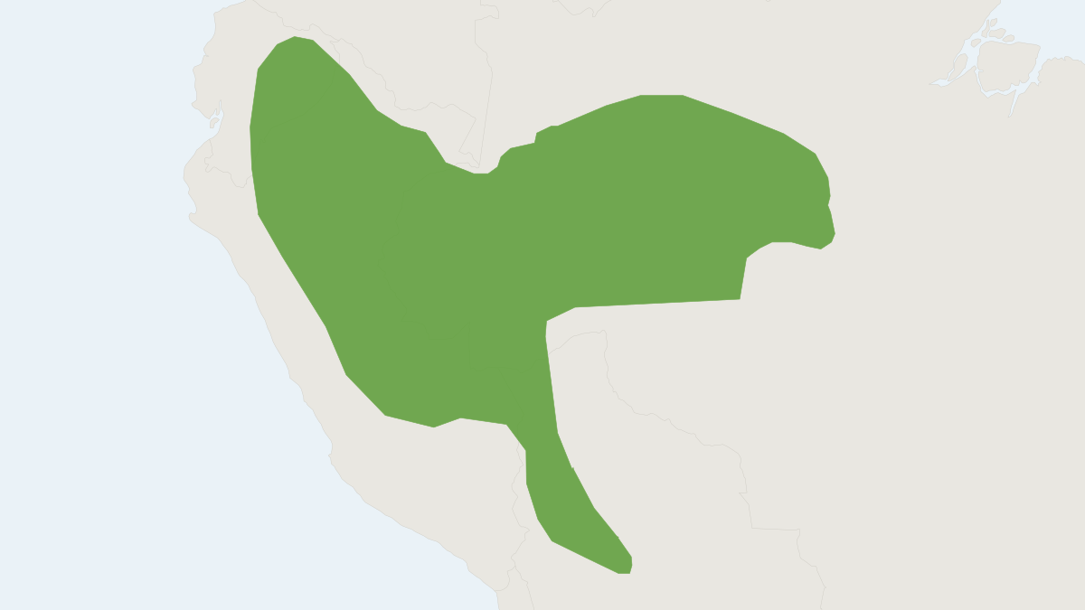 Range map of the White-bellied Slender Mouse Opossum (Marmosops noctivagus)