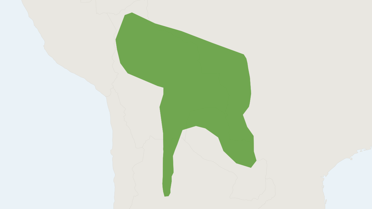 Range map of the White-bellied Wooly Mouse Opossum (Marmosa constantiae)