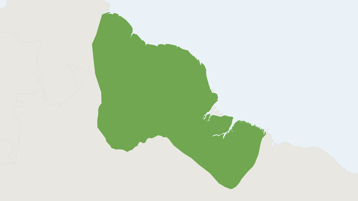 Range map of the White-faced Tree Rat (Echimys chrysurus)