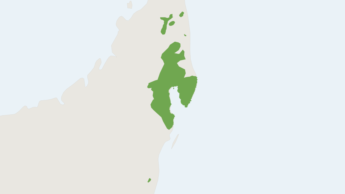 Range map of the White-fronted Lemur (Eulemur albifrons)