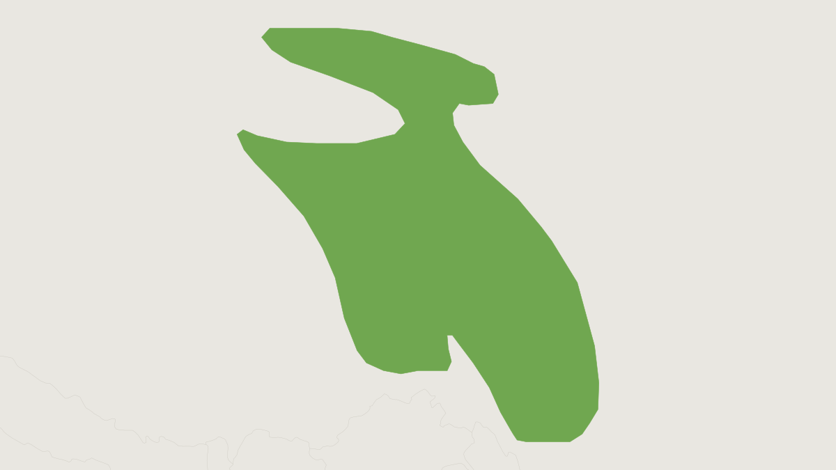 Range map of the White-lipped Deer (Cervus albirostris) covering China
