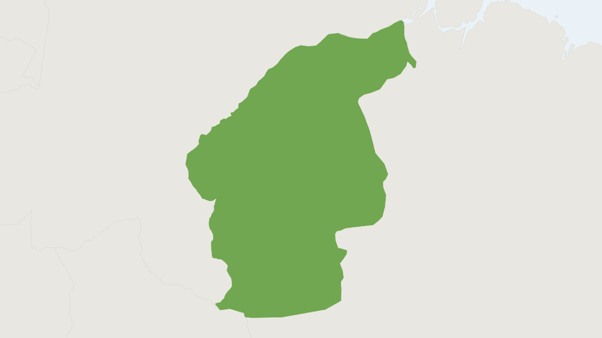 Range map of the White-nosed Saki (Chiropotes albinasus) covering Brazil