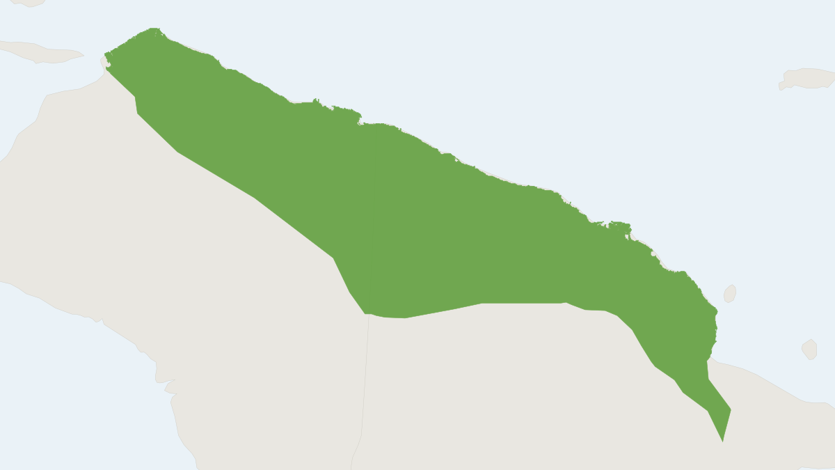 Range map of the White-striped Dorcopsis (Dorcopsis hageni)