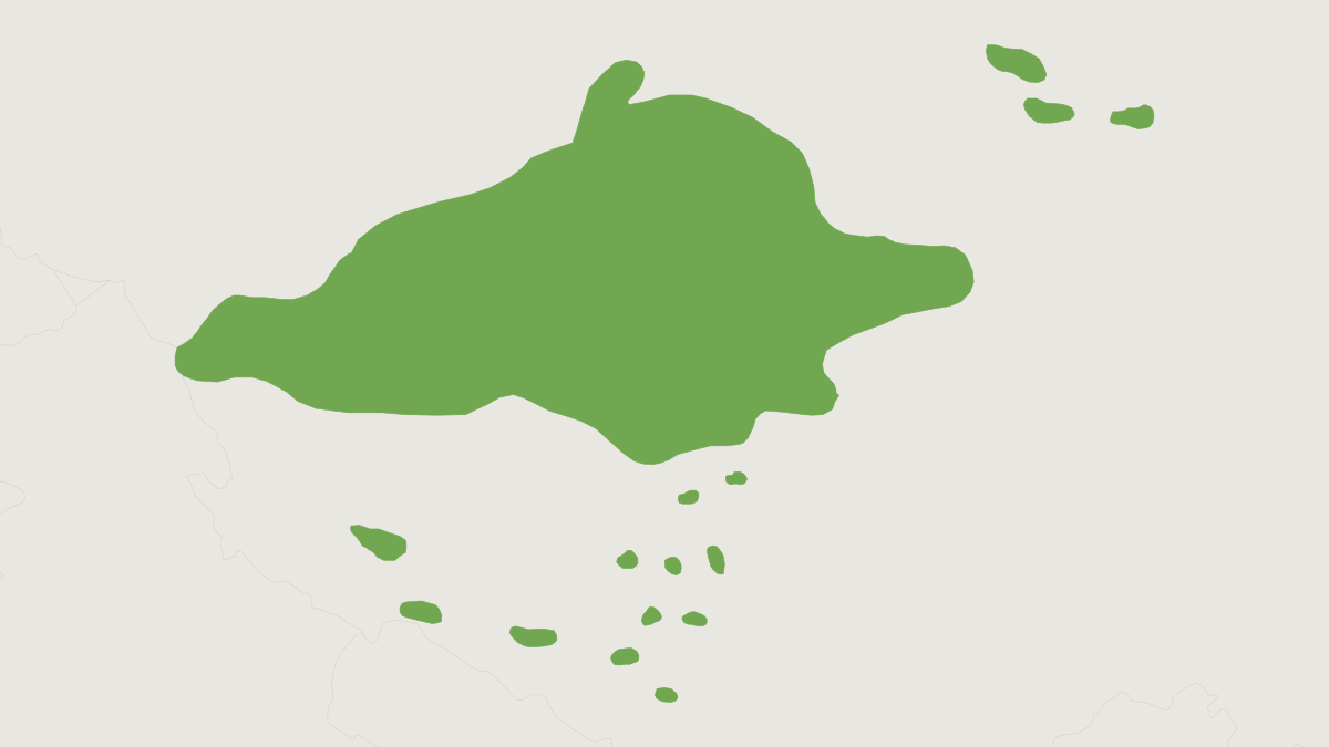 Range map of the Wild Yak (Bos mutus) covering China and India