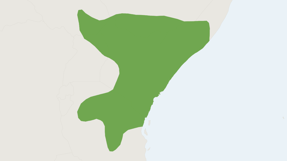 Range map of the Wilson's Spiny Mouse (Acomys wilsoni) covering Ethiopia, Kenya and Somalia