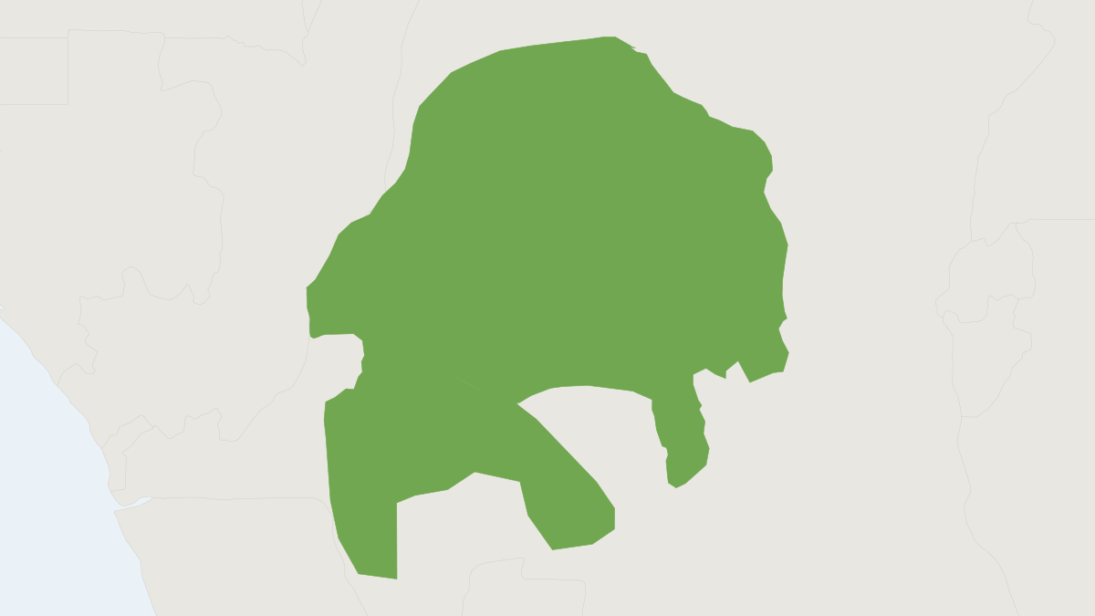 Range map of the Wolf's Monkey (Cercopithecus wolfi)