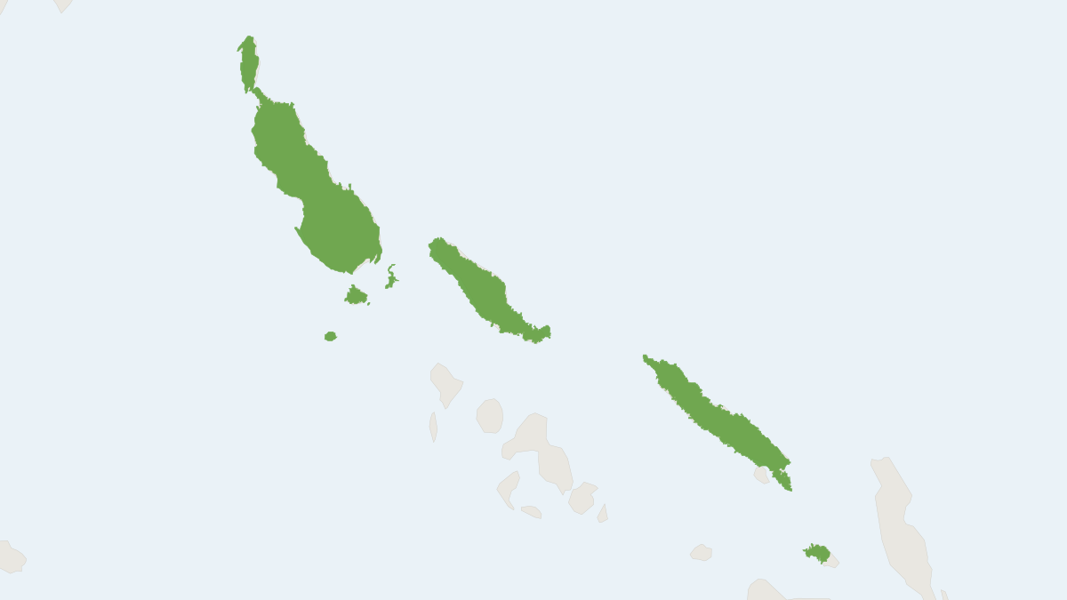 Range map of the Woodford's Blossom Bat (Nesonycteris woodfordi)