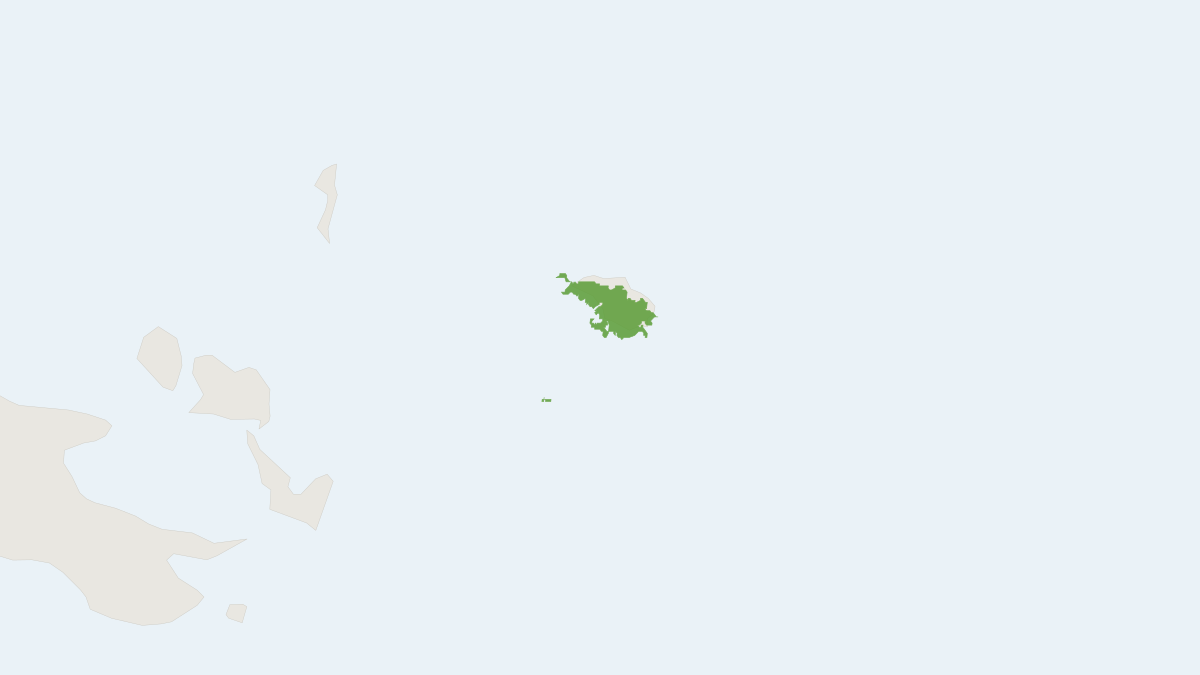 Range map of the Woodlark Cuscus (Phalanger lullulae)