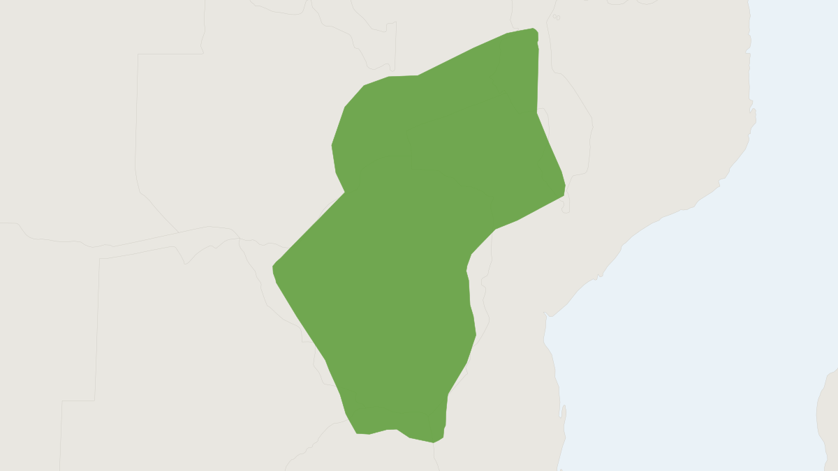 Range map of the Wood's Slit-faced Bat (Nycteris woodi)