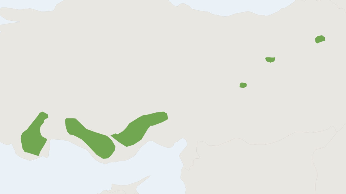 Range map of the Woolly Dormouse (Dryomys laniger)