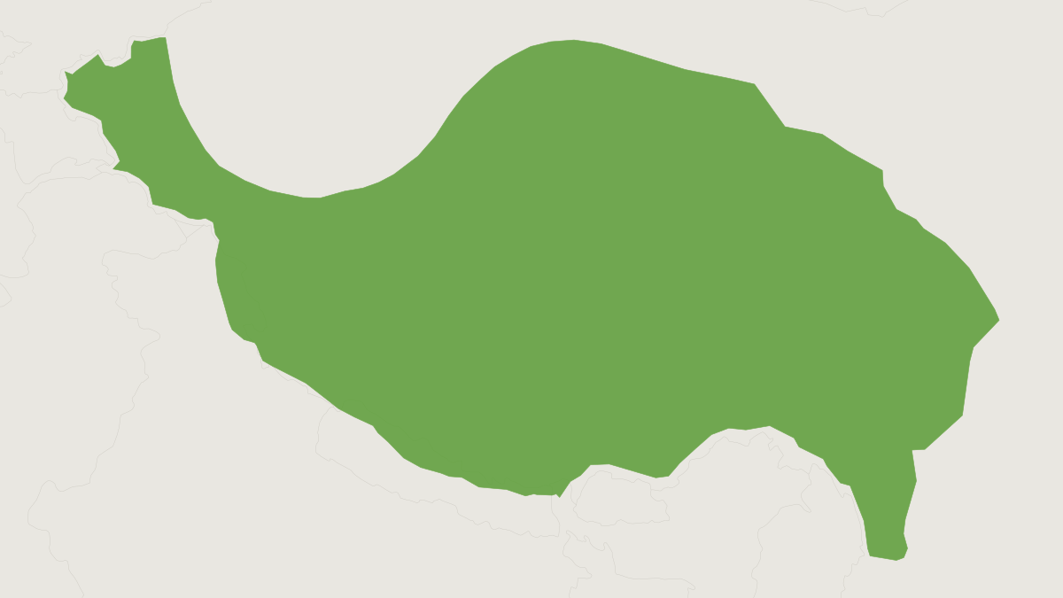 Range map of the Woolly Hare (Lepus oiostolus)