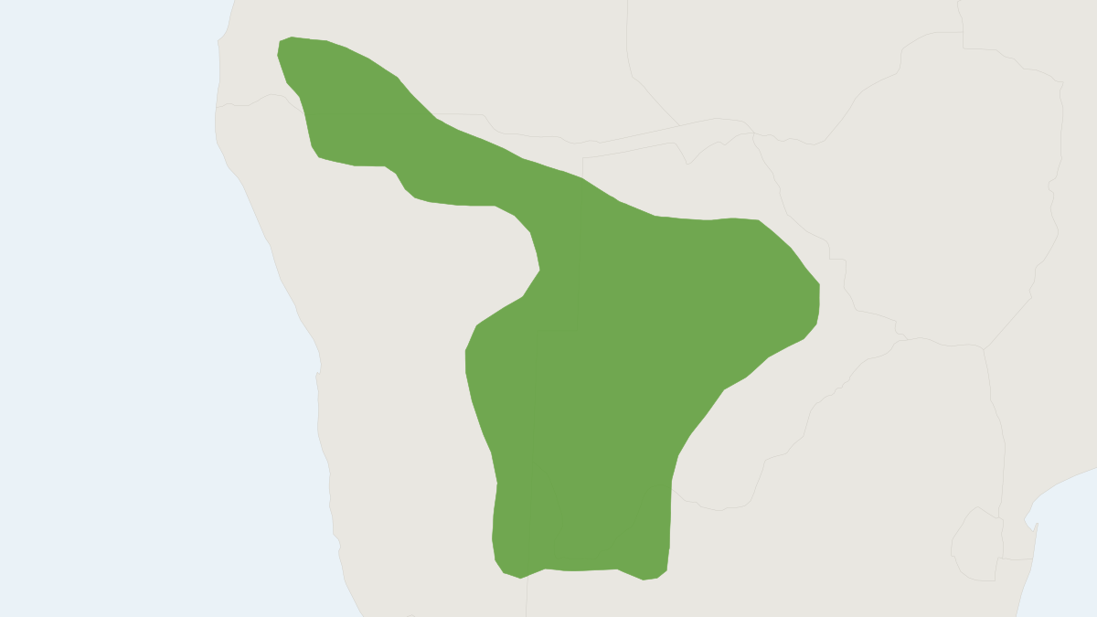 Range map of the Woosnam's Broad-headed Mouse (Zelotomys woosnami)