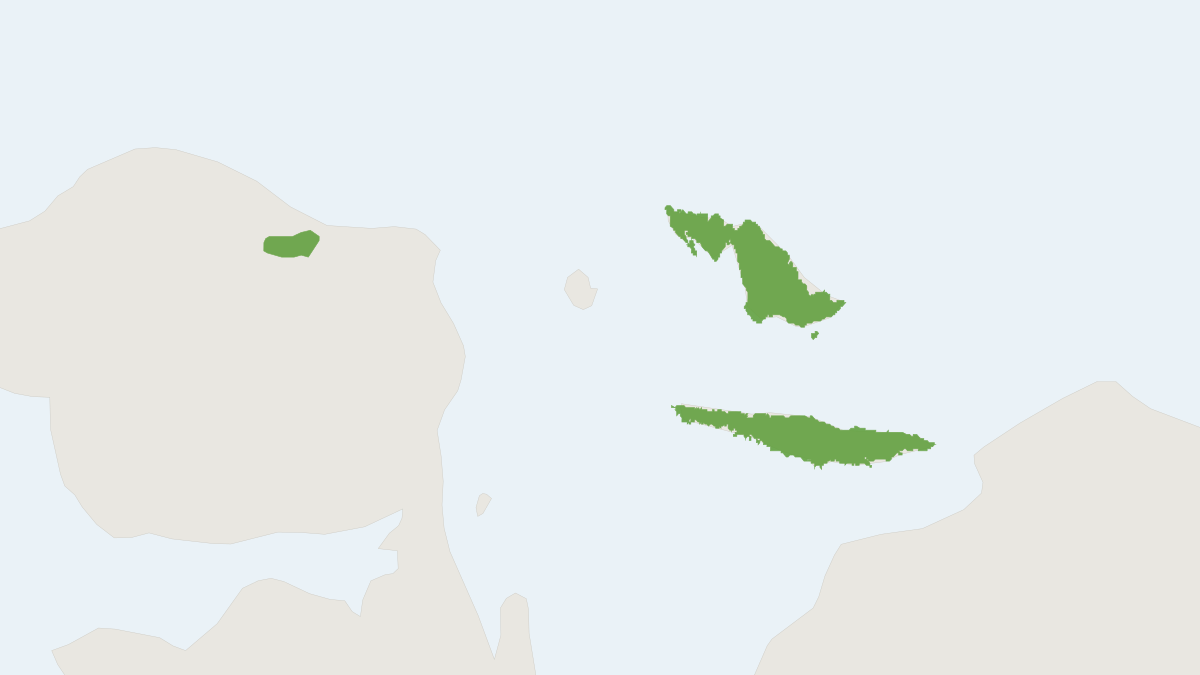 Range map of the Yapen Rat (Rattus jobiensis)